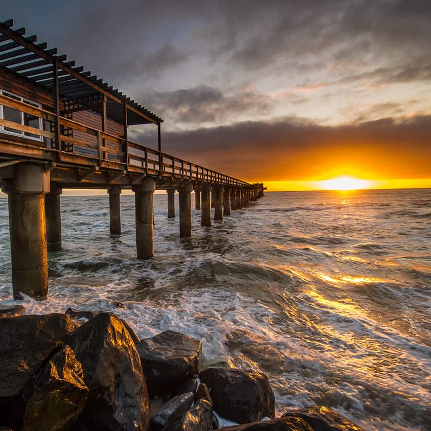 Jetty, sunset, Swakpmund, Namibia