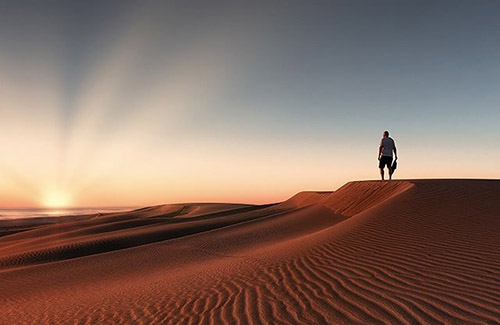 Sunset in the desert