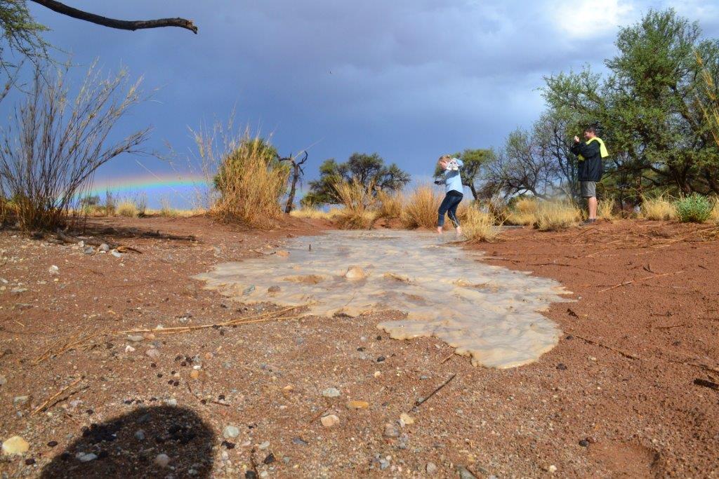 Rain at Namib Desert Lodge in Namibia