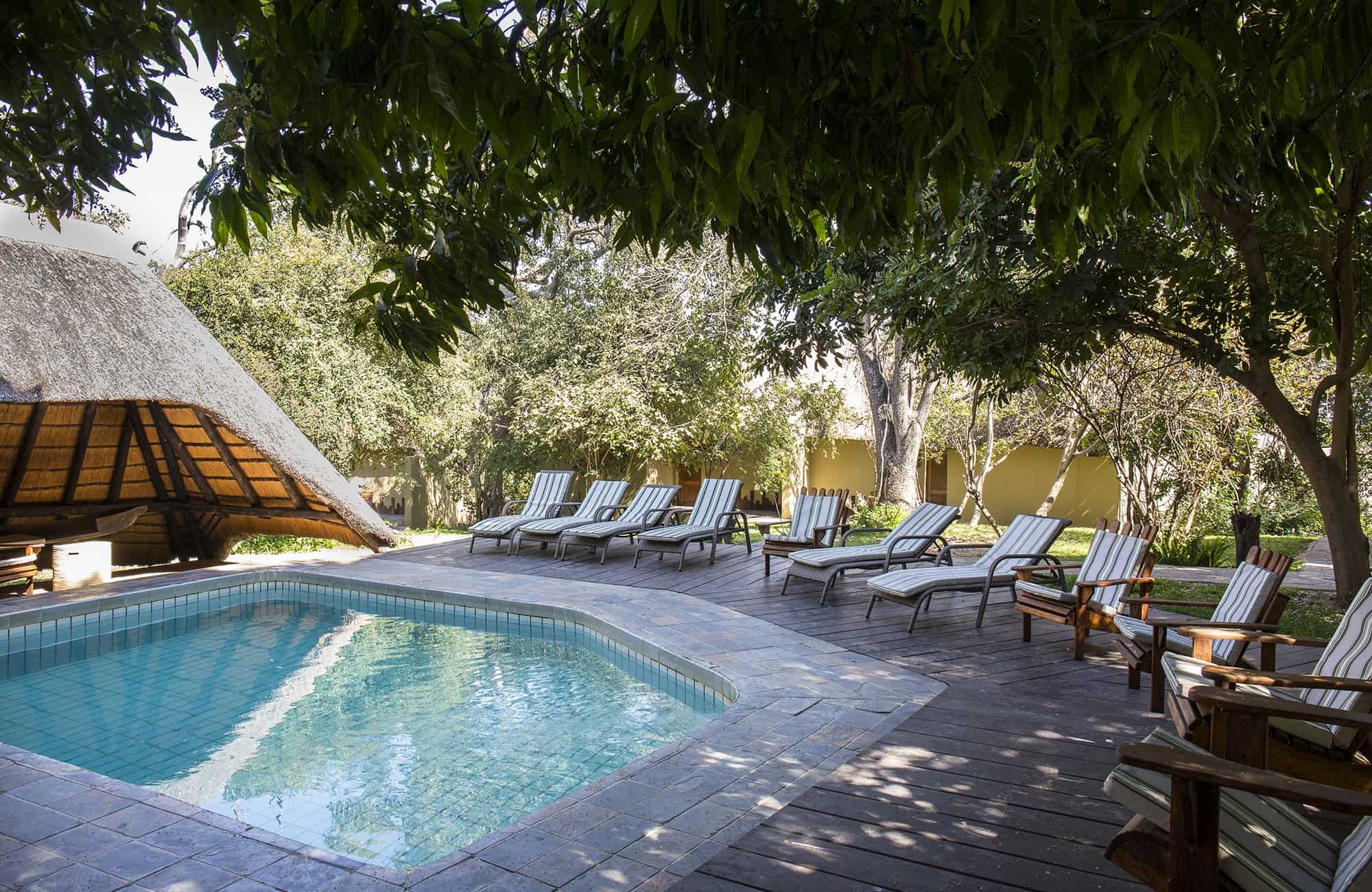 Swimming pool at Namushasha River Lodge