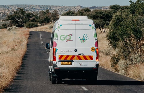 Go2 transfer bus in Namibia