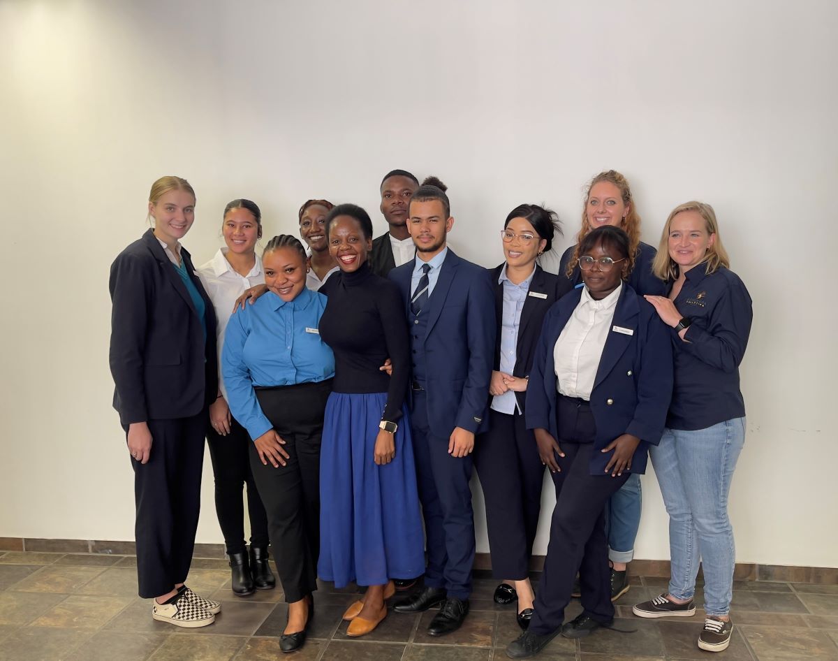 Representatives from Gondwana Collection Namibia and students from WHCC after guest lecture in Windhoek. 