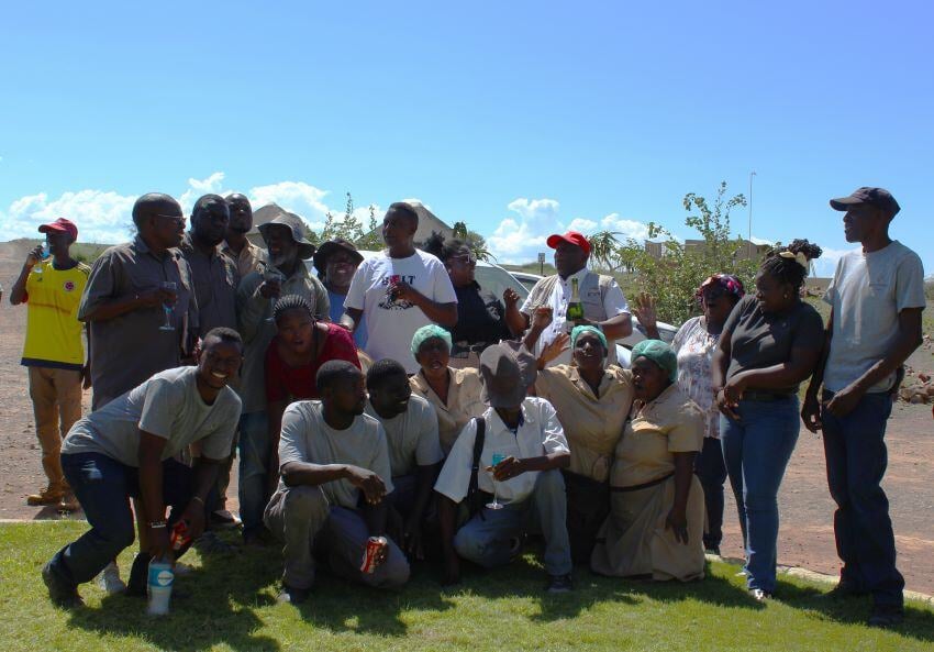Employees of the Palmwag Lodge & Campsite and all who were in attendance during the car handover to the conservancies. 