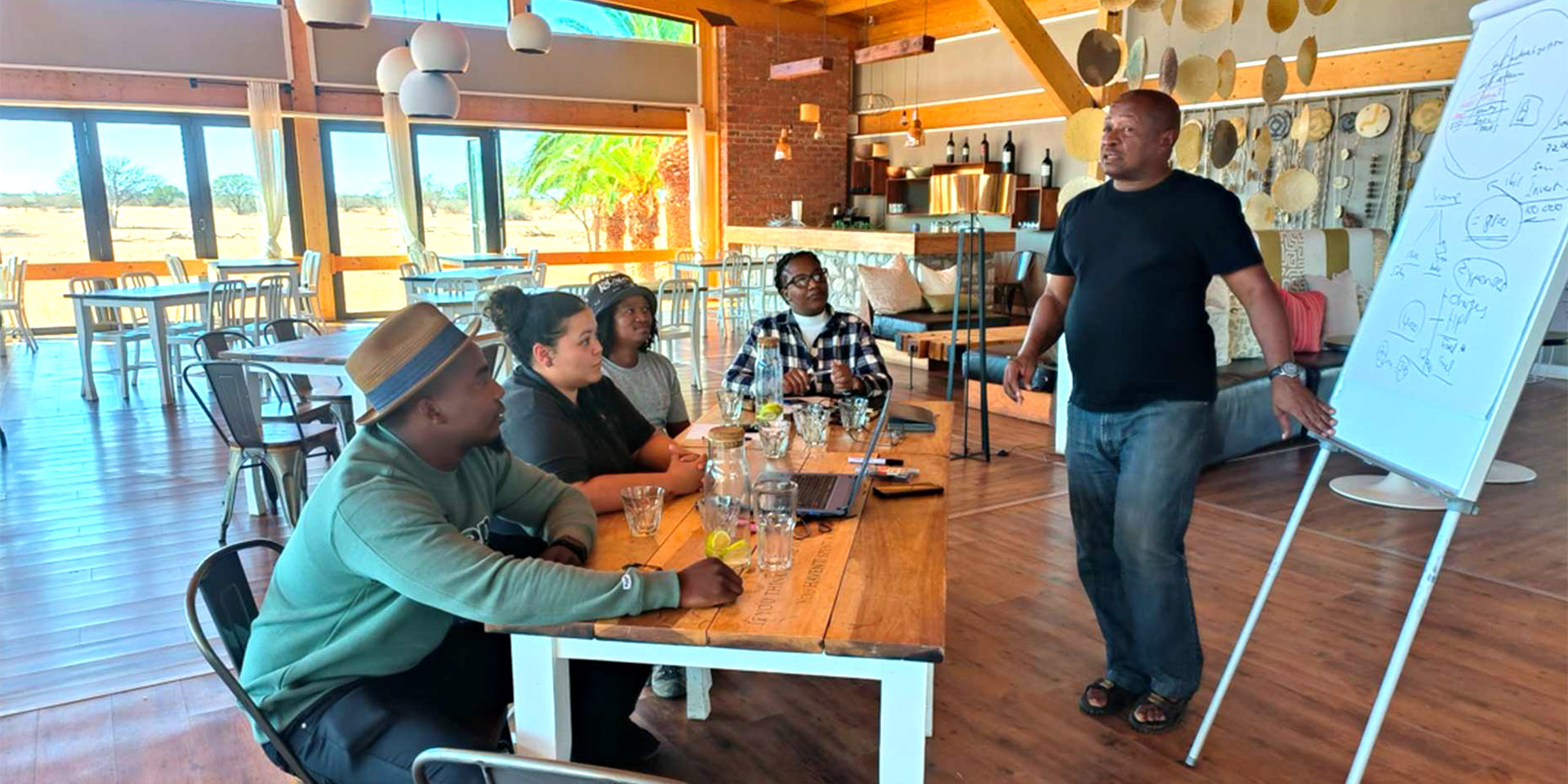 Learning team at Kalahari Anib Lodge, Namibia