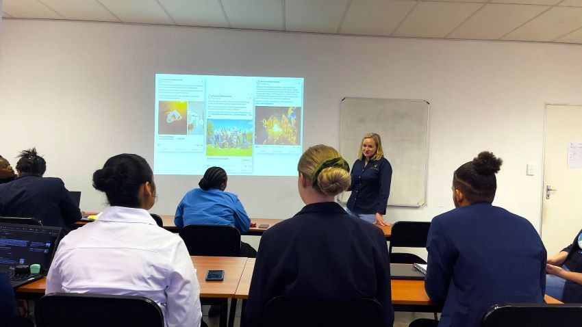 Hospitality students during guest lecture at WHCC on branding presented by Annette Beyers froom Gondwana Collection Namibia. 
