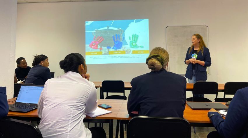 Hospitality students during guest lecture at WHCC on branding presented by Jes Bekker froom Gondwana Collection Namibia. 
