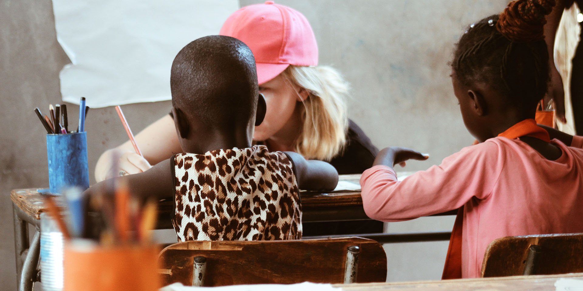 Young women with Namibian children