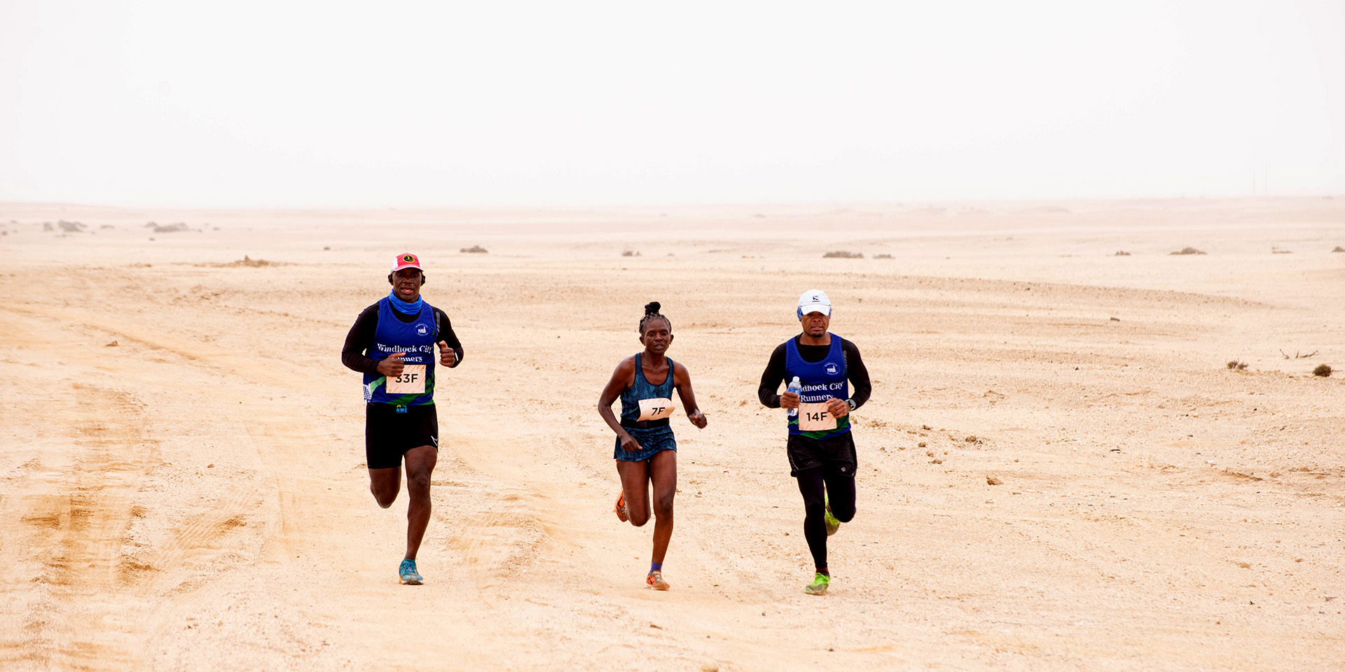 Trail running in the Namib desert, Namibia