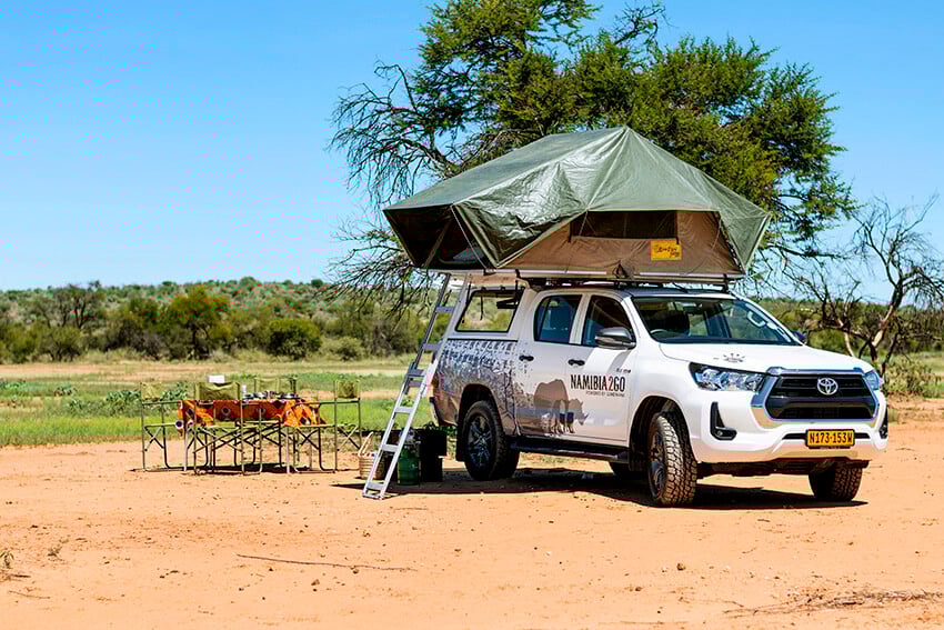 Namibia2Go, rental car, roof tent, Namibia