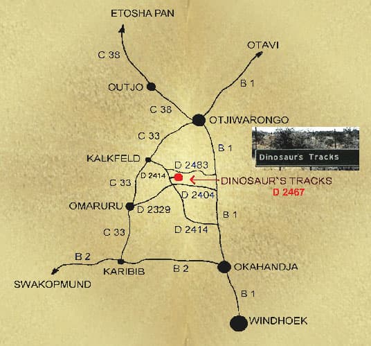 What can be found at Otjihaenamparero in Namibia?