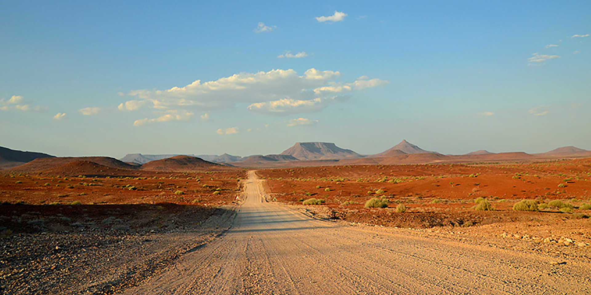 Lonely gravel road in Kaokoland, Namibia
